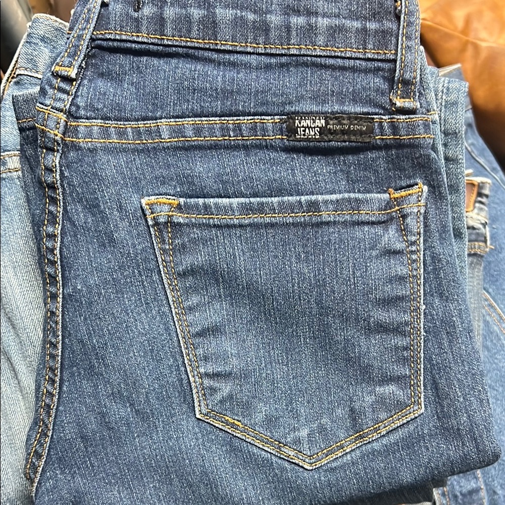 KanCan Blue Skinny Jeans with Diagonal Weave